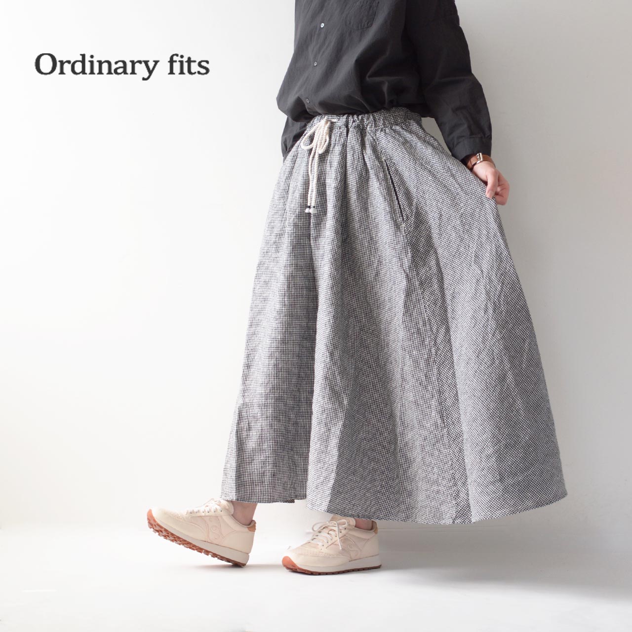 【SALE 80%OFF】ordinary fits [オーディナリーフィッツ] PAJAMA SKIRT LINEN / CHECK [OF-K029] パジャマスカート リネン チェック・リネンスカート・ロングスカート・LADY'S [2022SS]のサムネイル