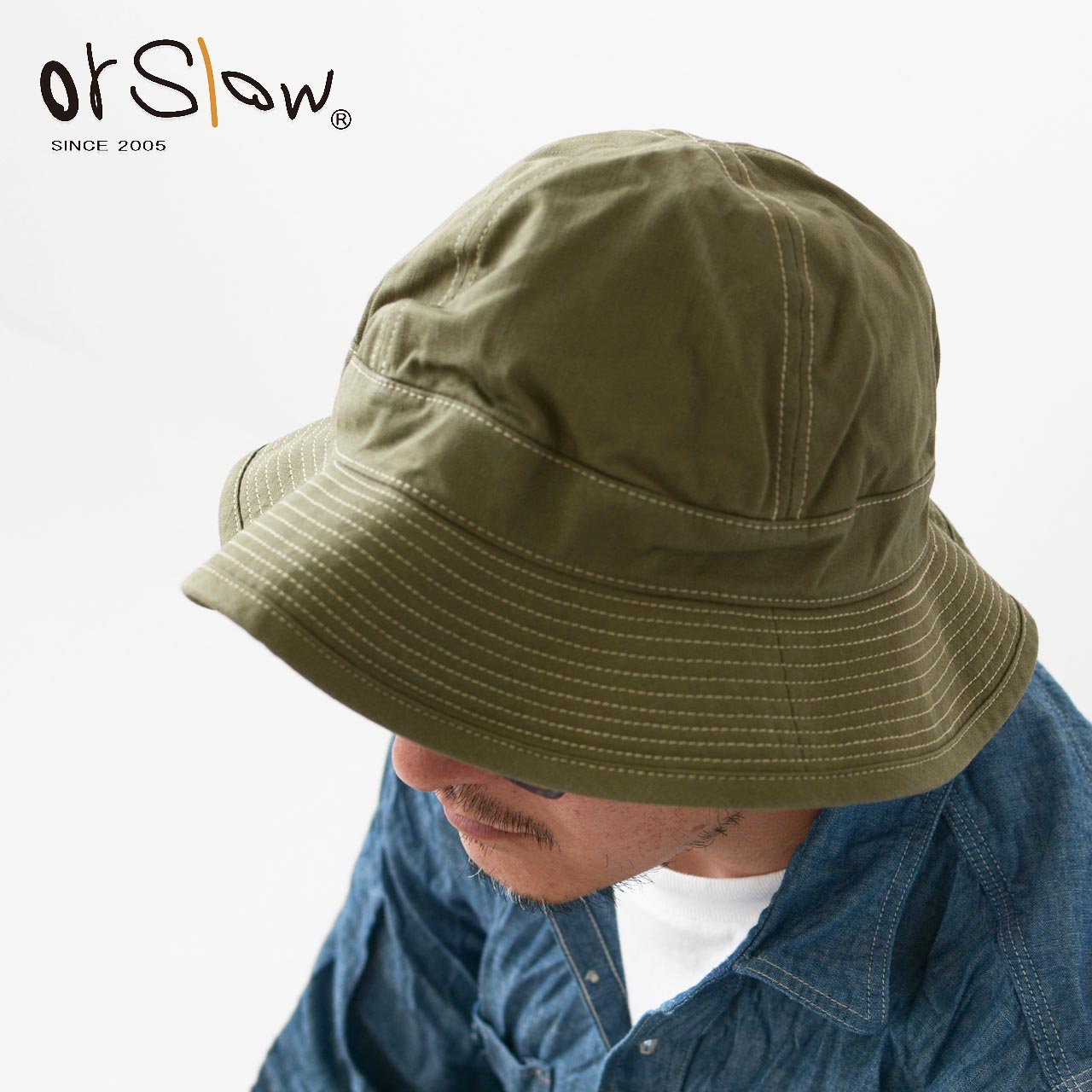 orslow オアスロウ US NAVY HAT HERRINGBONE 03--001-16A ユーエスネイビーハット ヘリンボーン ミリタリーハット MEN 039 S/LADY 039 S 2024SS