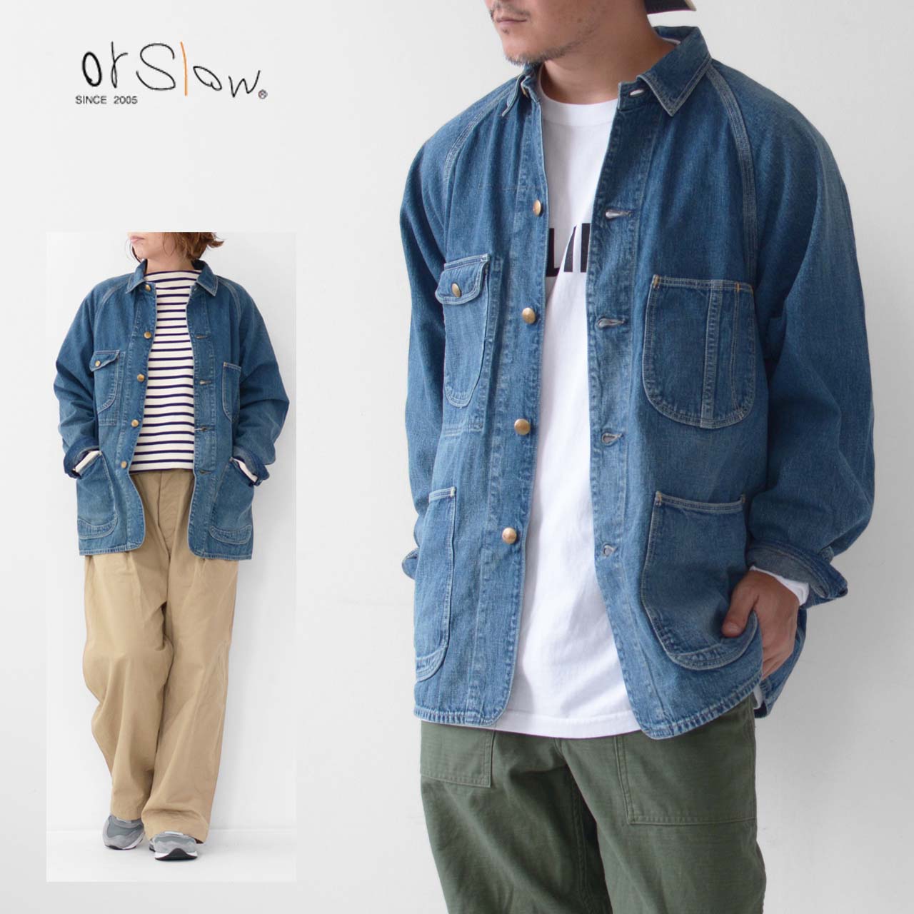 orslow [オアスロウ] 1950'S COVERALL DENIM USED WASH [03-6140-95] 1950'S カバーオール ユーズドウ..