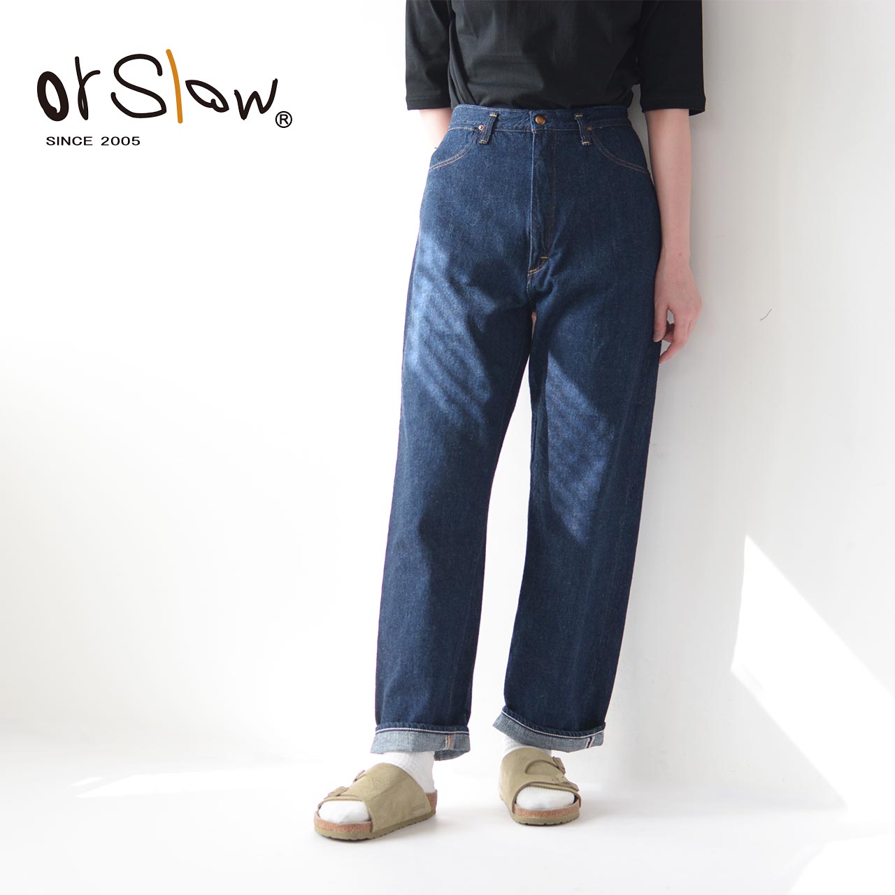 orslow W HIGH WAIST DENIM PANTS (JASMIN)  ハイウエスト デニム パンツ（ジャスミン）・ワンウォッシュ・LADY'S 