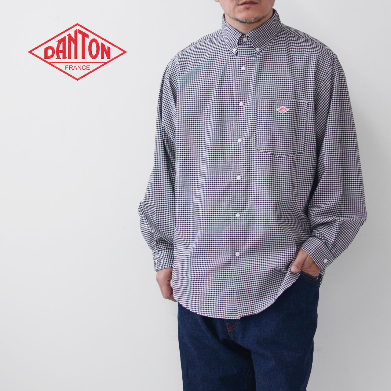 DANTON  M's COOLMAX OXFORD B.D SHIRT GINGHAM  クールマックス オックスフォード ボタンダウンシャツ ギンガム・チェックシャツ・ヴィンテージシャツ・長袖シャツ・メンズ・男性用・紳士・MEN'S 