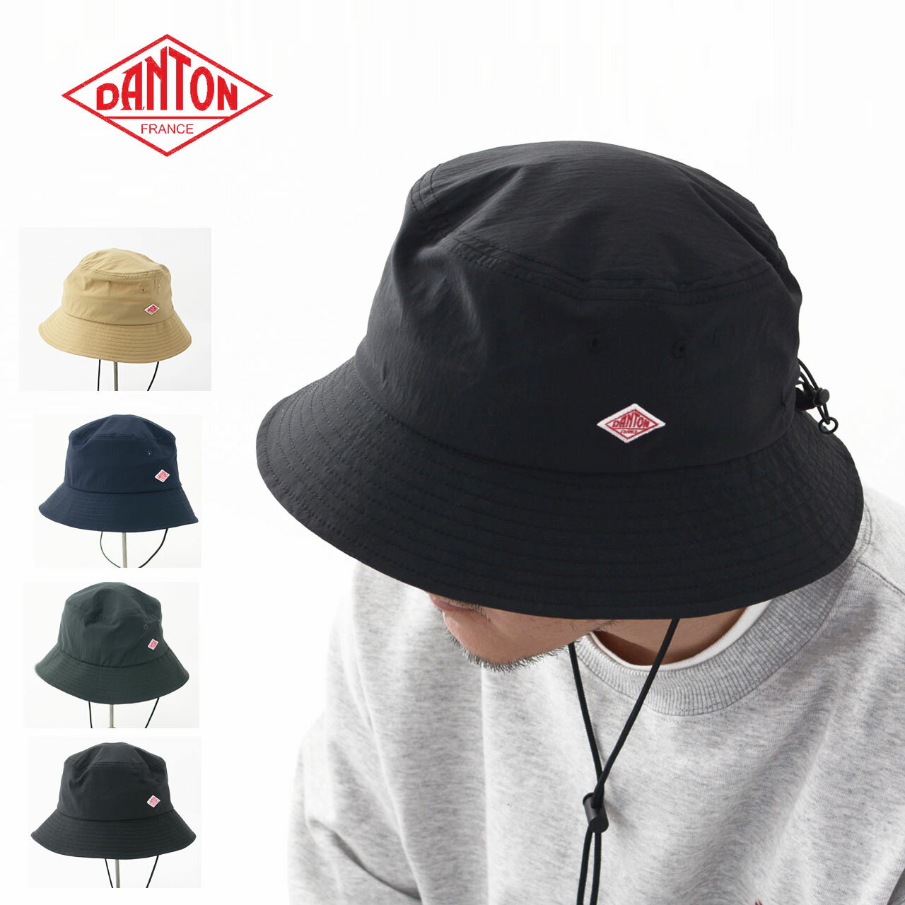 DANTON [ダントン] BUCKET HAT [DT-H0047PES] バケットハット・ナイロンハット・ロゴハット・キャンプ・MEN'S/LADY'S [2024SS]