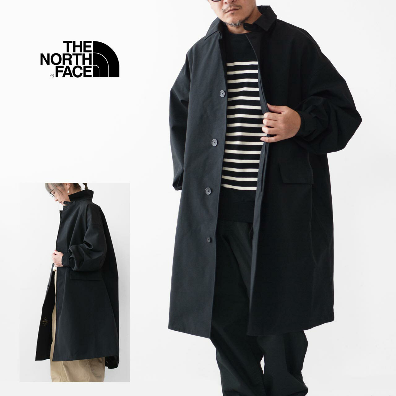 【SALE 30%OFF】THE NORTH FACE [ザ・ノース・フェイス正規代理店] Compilation Over Coat [NP62361] コンピレーションオーバーコート（ユニセックス）モノトーンコーデ・GORE-TEX・ゴアテックス・防水性・撥水性・透湿性・オーバーサイズ・きれい目・MEN'S/LADY'S [2024AW]のサムネイル