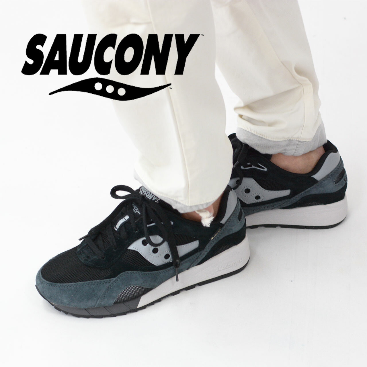 サッカニー スニーカー メンズ SAUCONY [サッカニー] Shadow 6000 GTX [S70786-3] シャドウ 6000 ゴアテックス・スニーカー・シンプル・カジュアル・天然皮革・スウェード・ローカット・BLACK・MEN'S / LADY'S [2024SS]