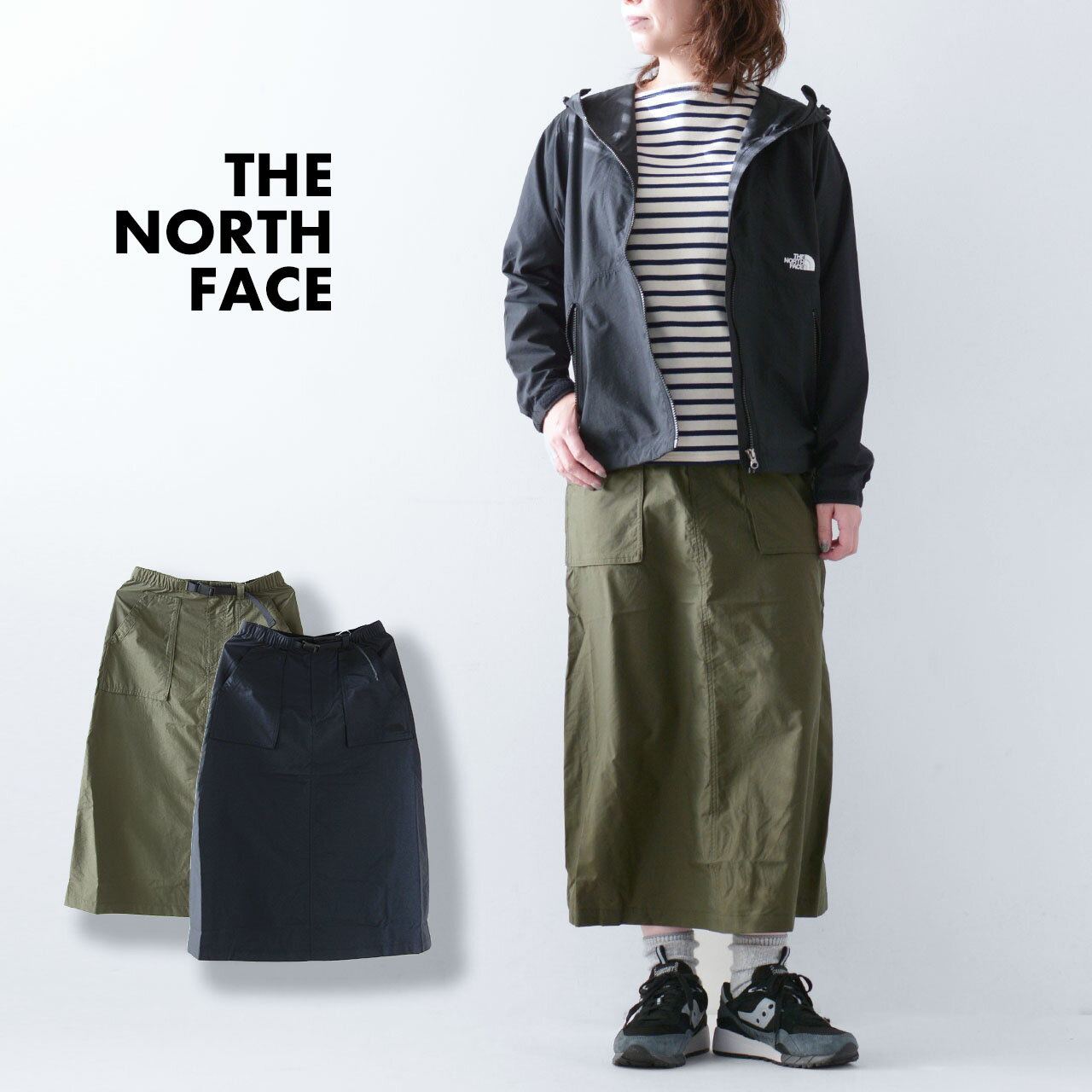 楽天refaltTHE NORTH FACE [ザ ノースフェイス正規代理店] Compact Skirt [NBW32330] コンパクトスカート・ロングスカート・ナイロンスカート・キャンプ・アウトドア・LADY'S [2024SS]