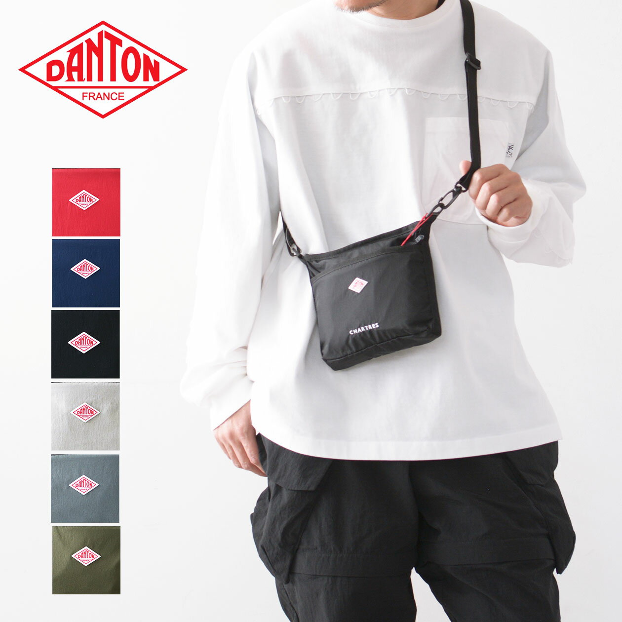 DANTON  CHARTRES  シャルトル・MICRO RIP NYLON SHOULDER POUCH・マイクロリップナイロンショルダーポーチ・ショルダーポーチ・ショルダーバック・MEN'S / LADY'S 