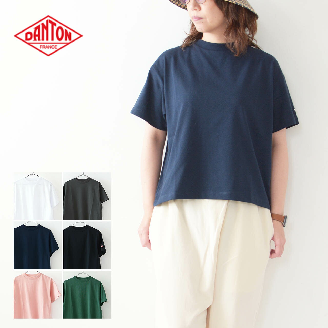 DANTON ダントン W SHORT SLEEVE T-SHIRT PLAIN DT-C0311TCB ショートスリーブTシャツ 無地 半袖シャツ シンプルTシャツ LADY 039 S