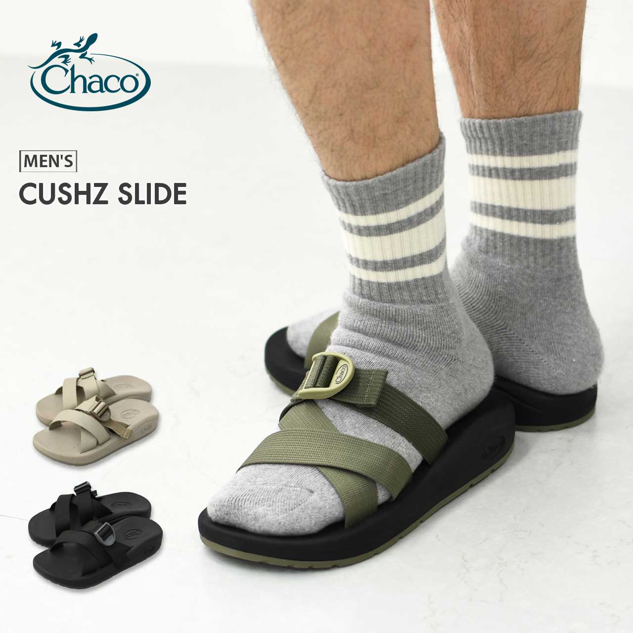 Chaco [チャコ] Ms CUSHZ SLIDE [12366184] メンズ クッシュZ スライド・サンダル・アウトドアサンダル・ストラップサンダル・スポーツサンダル・コンフォートサンダル・クッション性・キャンプ・ 海・川・水遊び・MEN'S [2025SS]