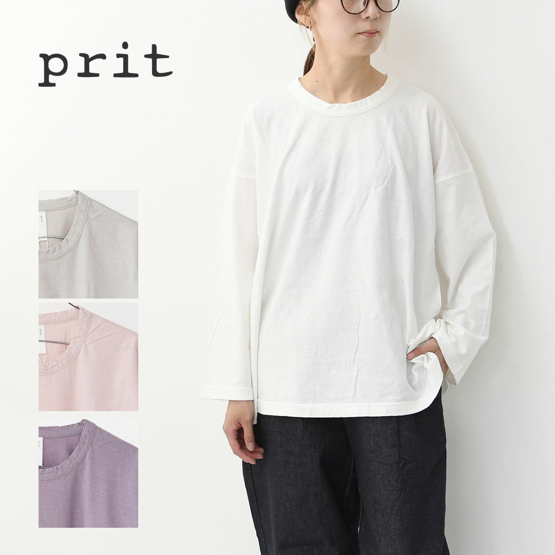 ��SALE 20%OFF��prit [�ץ�å�] 30/1�ꥵ���������ŷ�� �ե쥢�ץ륪���С� [P90663] ���åȥ�ץ륪���С������åȥ�T����ġ�̵��T����ġ�Ĺµ���ʡ�����T���磻�ɥ��륨�åȡ���ä��ꥷ�륨�åȡ�LADY'S [2025AW]