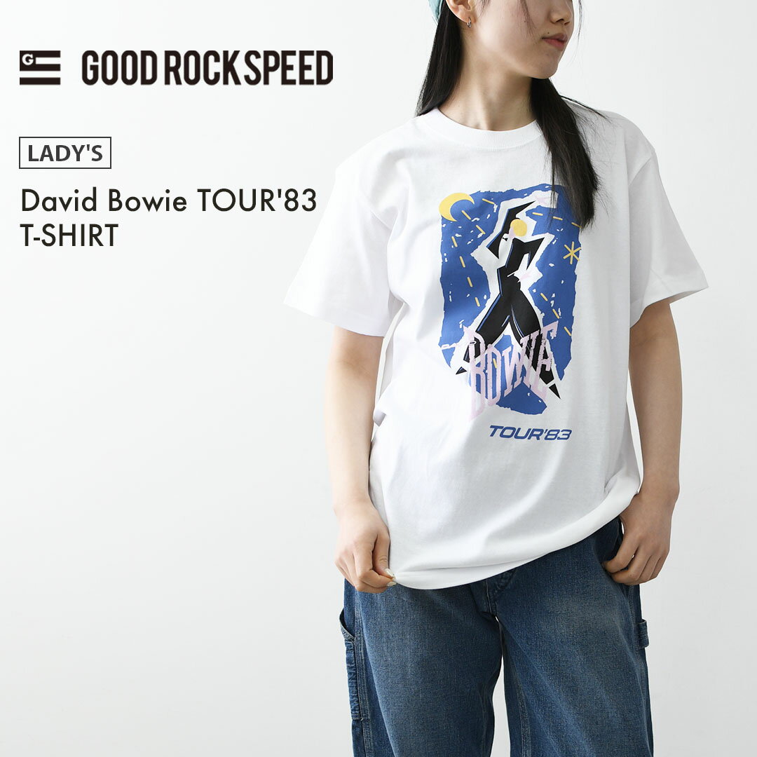 乐天商城 - GOOD ROCK SPEED [グッドロックスピード] David Bowie TOUR'83 T-SHIRT [26DAB004W] デヴィッド・ボウイ ツアー'83 Tシャツ・ 綿TEE・半袖・バンドT・プリントTEE・クルーネック・LADY'S [2026SS]