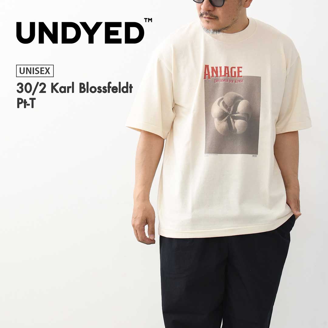 UNDYED [언다이드] 30/2 Karl Blossfeldt Pt-T [26S348A] 30/2 칼·브로스펠트 프린트 T·오가닉 코튼·반소매 T셔츠·느긋한 실루엣·릴렉스·캠프·아웃도어·MEN'S/LADY'S [2026SS