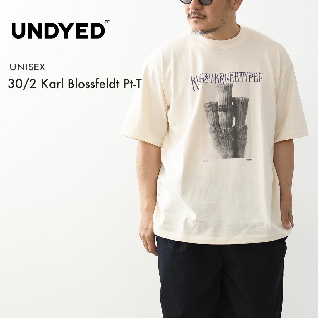 UNDYED [언다이드] 30/2 Karl Blossfeldt Pt-T [26S348B] 30/2 칼·브로스펠트 프린트 T·오가닉 코튼·반소매 T셔츠·느긋한 실루엣·릴렉스·캠프·아웃도어·MEN'S/LADY'S [2026SS