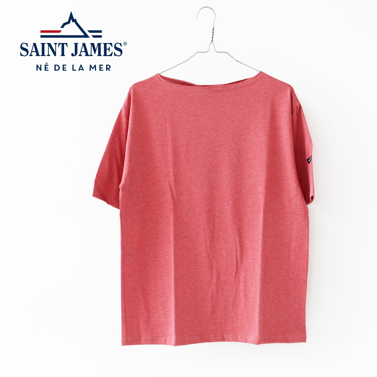 乐天商城 - SAINT JAMES [ セントジェームス 正規販売店 ] PIRIAC SOLID - PLUM [ps-plum] ピリアック(無地)・プラム・カットソー・半袖Tシャツ・Tシャツ・コットン・ポートネック・MEN'S / LADY'S [2024SS]