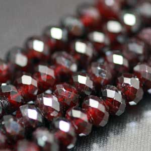 ガーネット ボタンカット6mm 連売り 天然石ビーズ