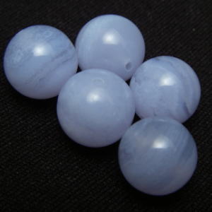 【粒売り】ブルーレースアゲート(空色縞瑪瑙)・丸10mm・1個【天然石ビーズ】