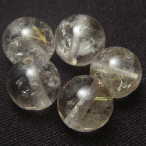 Rakuten - 【粒売り】金ルチル・丸11mm・1個【天然石ビーズ】【アクセサリー製作に】