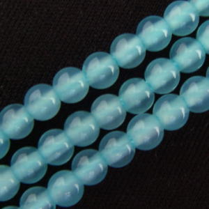 【粒売り】シーブルーカルセドニー・丸4mm・1個【天然石ビーズ】【アクセサリー製作に】