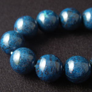 Genuine, Semi-Precious Stones - 【粒売り】クリソコーラ・丸10mm・1個【天然石ビーズ】【アクセサリー製作に】