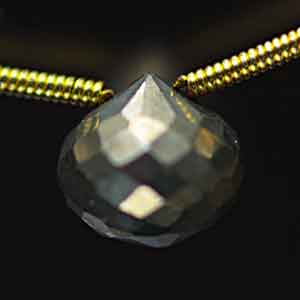 【粒売り】パイライト・オニオンドロップ8mm・1個【天然石ビーズ】【アクセサリー製作に】