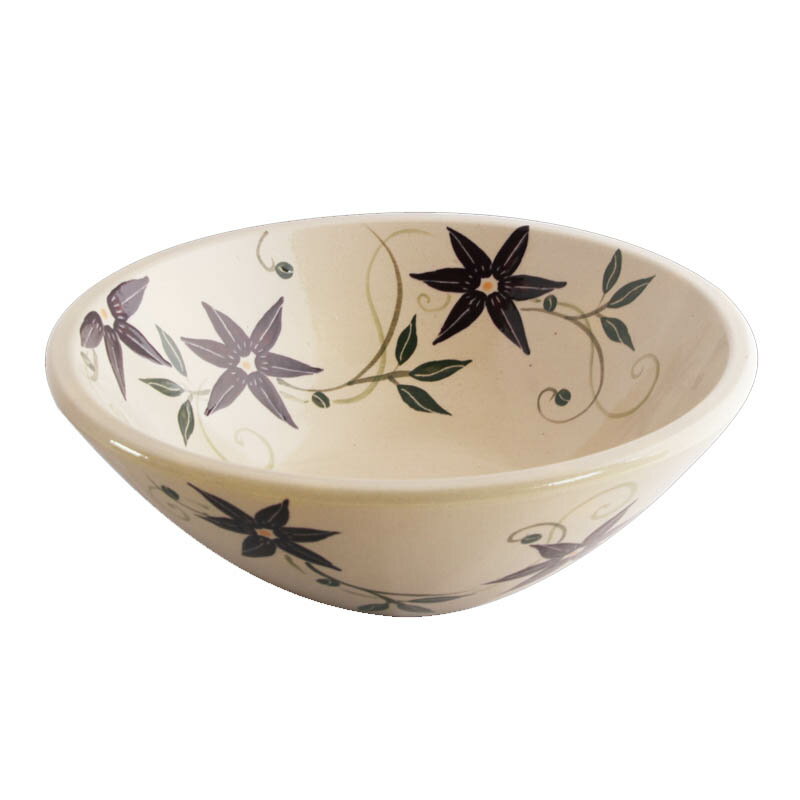 匠の洗面ボウル 信楽焼　（和風 陶器製)RSN-617　絵付け（手洗い鉢/洗面鉢/洗面ボール/職人技/和モダン）