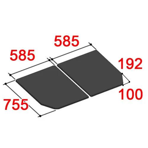 【YFK-1276B(4)-D4/K】LIXIL INAX 風呂フタ 薄型保温組フタ 2枚組 レザー調ブラック 奥行755mm 横幅585mm