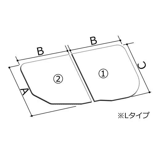 〔4個セット〕 組み合せ 風呂ふた 3枚組 組み合わせサイズ（約）:幅78×長さ138cm