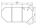 パナソニック Panasonic 風呂ふた (フロフタ) 風呂フタ 断熱組みフタ 3枚割 本体厚み 21.5mm GTD74TN9M 幅×奥行き 1536×740mm