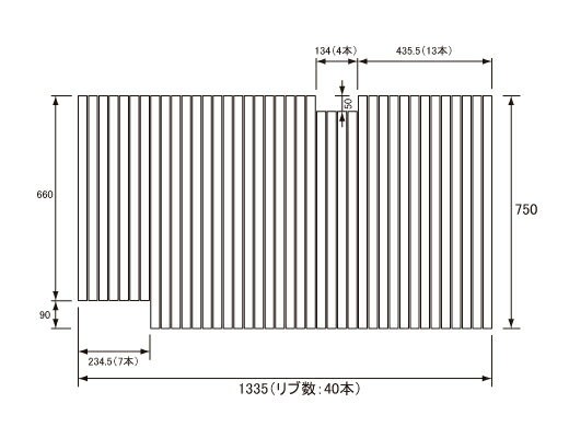 パナソニック Panasonic(松下電工 ナショナル) 風呂ふた(ふろふた フロフタ) 巻きふた GA141FJLC (GA141FJLの代替品) 750×1335mm (リブ数:40本)