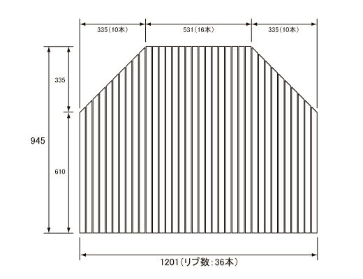 パナソニック Panasonic(松下電工 ナショナル) 風呂ふた(ふろふた フロフタ) 巻きふた RL91001C (RL91001の代替品) 945×1201mm (リブ数..