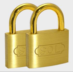 SOL 南京錠 No.2500 シリンダー錠 40mm 同一鍵2個セット