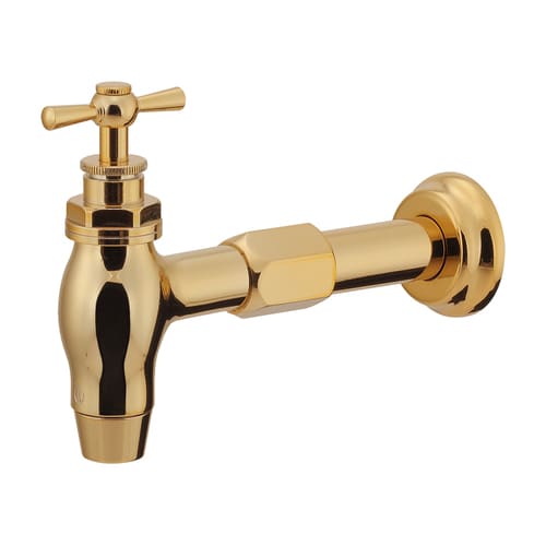 【702-008-AG】カクダイ 胴長横水栓 アンティークゴールド KAKUDAI