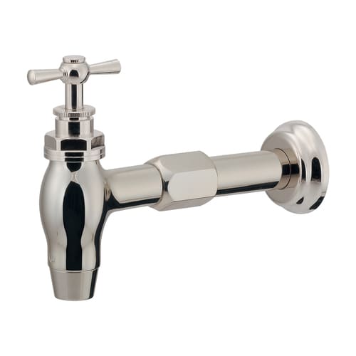 【702-008-N】カクダイ 胴長横水栓 レトロシルバー KAKUDAI