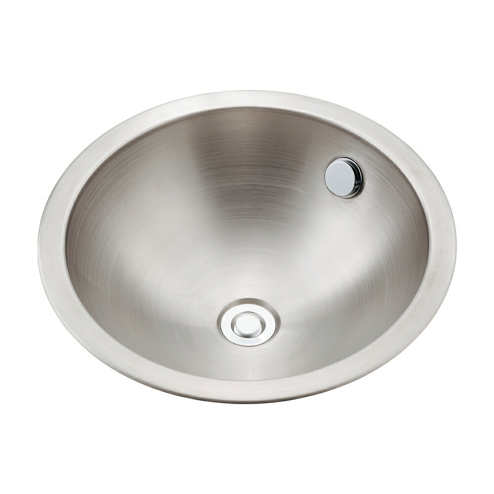 【493-041】カクダイ ステンレス洗面器(丸型) ヘアライン KAKUDAI