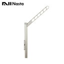 ●メーカー：Nasta●品番：KS-DA706ASPN-ST＜商品情報＞4段階(150mmずつ)の上下移動ができます。アームをポールへ垂直に収納できます。急落防止機構付。●仕様・2本入り・用途：壁面直付用 支柱貫通用・サイズ：L＝606mm・色：ステンカラー・干せる目安重量(1セット)：30kg・仕上 ポール/ブラケット：アルマイト処理 クリア塗装・仕上 アーム：アクリル焼付塗装・材質 ポール/ブラケット：アルミニウム・材質 アーム：アルミダイカスト(ADC12)・質量(1本当り)：1.7kg●注意・屋外物干の耐荷重に十分に耐えられる壁面及び支柱に取り付けてください。また、避難経路を確保できる場所に取り付けてください。・足掛かり位置から足のかかる部分までの高さが650mm以上になるように設置ください。■キャンセル、返品、注意事項に関して※品番により、お時間をいただく場合がございます。メーカーお取り寄せ商品になりますので、ご注文後のお客様都合での返品・交換には応じかねます。クーリングオフでの適用は致しません。商品遅延による工事遅延損害は補償できません。商品画像はイメージです。商品名に記載されている品番通りに手配致します。