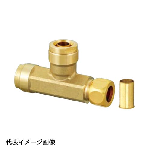 【WT27-151313-S】オンダ製作所 ダブルロックジョイント WT27型 銅管変換チーズ 13A×13A×銅管1/2 バラ売