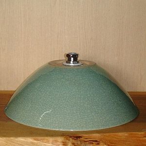 洗面ボウル信楽焼(和風陶器製)青貫入そり型(手洗い鉢/洗面鉢/洗面ボール)小サイズ26cm