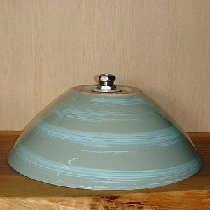 洗面ボウル信楽焼(和風陶器製)青磁刷毛目そり型(手洗い鉢/洗面鉢/洗面ボール)小サイズ26cm