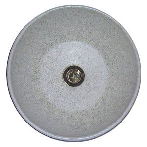 洗面ボウル信楽焼(和風陶器製)白斑点ボウル型(手洗い鉢/洗面鉢/洗面ボール)