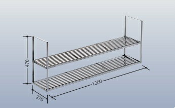 【田窪工業所/TAKUBO/タクボ】 公団棚 2段 W1200 × D270 ＜2KJ-1201＞