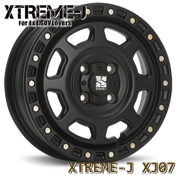 送料無料ハイゼット キャリー N-VAN アトレー などエクストリームJ XJ07 サテンブラック145/80R12LT 80/78N 6PRマッドスター ラジアルM/T マッドテレーンホワイトレター荷重対応サイズ
