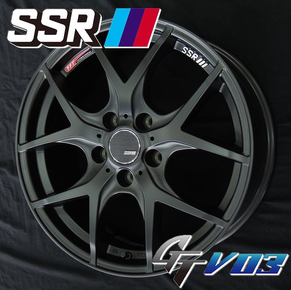 送料無料86 BRZ カローラスポーツ 等に！SSR スピードスターGTV03フラットブラック18inch 8.5J 44 PCD100-5 225/40R18 タイヤ ホイール 4本セット