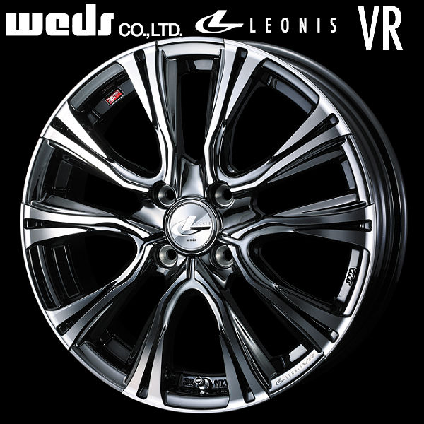 送料無料タント ムーブ スペーシア N-BOX など軽自動車全般にWEDS（ウェッズ）レオニスVRBMCMC（ブラックメタルコート/ミラーカット）メッキ165/45R16タイヤ ホイール4本セット