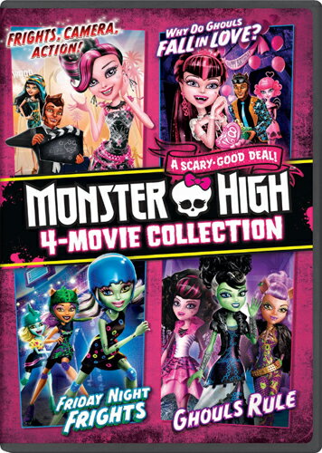 新品北米版DVD！【モンスター・ハイ 4作品セット】 Monster High: 4-Movie Collection！＜『Frights, Camera, Action』『Why Do Ghouls Fall In Love?』『Ghouls Rule』『Friday Night Frights』＞