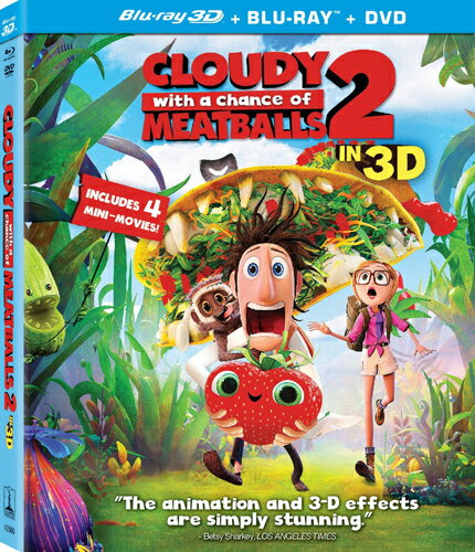 新品北米版Blu-ray 3D！【くもりときどきミートボール2 フード・アニマル誕生の秘密 3D】 Cloudy with a Chance of Meatballs 2 [Blu-ray 3D/Blu-ray/DVD Combo]！