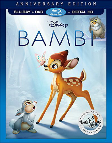 【こちらの商品はお取り寄せの商品になります。入荷の目安：1〜3週間】 ※万が一、メーカーに在庫が無い場合はキャンセルとさせて頂く場合がございます。その際はご了承くださいませ。 Bambi: Anniversary Edition: The Signature Collection [Blu-ray/DVD] バンビ (1942) [ US / Buena Vista / Blu-ray+DVD ] 新品！ [Blu-ray] の方は国内ブルーレイデッキで日本盤ブルーレイと同じようにご覧頂けます。 [DVD]の方はリージョンコード(DVD地域規格)が【1】になります。リージョンコードフリーのDVDデッキなど対応機種でご覧下さい。 ※アメリカ盤につき日本語字幕はございません。 特典映像満載シグニチャー・コレクション！！ ディズニーの永遠の名作！！ 「成長」と「親子愛」をテーマに、子鹿の“バンビ”が冒険を繰り広げる、ディズニー長編アニメ第5作目『バンビ』の北米版ブルーレイ！！DVDもセットになっています！！ 【ストーリー】 緑の豊かな春の森に、1頭の雄の子鹿が生まれました。フクロウや、うさぎのとんすけなど、森の住人たちは、森の王子様の誕生に大はしゃぎ。バンビと名付けられた子鹿は一躍森の人気者になりました。母の愛を一心に受け、バンビはすくすく育っていきます。いたずらっ子のとんすけやスカンクのフラワーと仲良しになったり、いとこのファリーンにドキドキして逃げ惑ったり。そんなバンビを、父である森の王様が遠くで温かく見守っています。しかし、悲しいことに、心ないハンターが森にやってくる冬の狩猟シーズンに、母鹿がバンビを庇うようにして命を落としてしまうのでした。嘆き悲しみ、母を探すバンビ・・・。再び森に春がやってきて、成長したバンビは美しくなったファリーンと恋におちます。秋になり、心無い人間の不始末で起きた山火事に傷つきながらも九死に一生を得るバンビ。3度目の春、とんすけもフラワーも子供ができました。もちろんバンビとファリーンにも。数々の出会いと別れで心身共に立派に成長したバンビは遂に森の新しい王になるのでした。 【仕様】 ■音声：英語 ■音声：英語 ■ディスク枚数：2枚 ■収録時間：本編70分 【Special Features】 ・The Bambi Effect - "Bambi" Was Full Of Innovations For Its Time. Let's Take A Look At How Those Past Innovations Affected Future Disney Animated Titles All The Way Up To Today. ・Studio Stories: "Bambi" - Recordings Of Walt Disney. Listen In On Intimate Moments Where He Discusses The Challenges, Pitfalls And Triumphs During The Production Of "Bambi." ・Deleted Scene: Bambi's Ice And Snow - Bambi Coaxes Thumper And His Brothers And Sisters To Come Play On The Ice During The First Snow. ・Deleted Scene: The Grasshopper - A Grasshopper Confronts Bambi And Thumper And Finds Himself In Quite A Predicament. ・Bambi Fawn Facts - Think You Know Everything There Is To Know About Bambi And His Forest Companions? Well, It's Time To Discover Some Fun Real-Life Facts About The Creatures That Live In The Forest He Calls Home. ・Oswald The Lucky Rabbit: "Africa Before Dark" - Oswald Short. ・Celebrating Tyrus Wong (Digital Exclusive) - A Heartfelt Look At The Man Who Played A Key Role In The Success Of "Bambi." Much Like Mary Blair And Eyvind Earle, Tyrus Wong Had A Unique Signature Style All To His Own. The Soft Water-Colored Backgrounds And Beautiful Palettes In "Bambi" Were Inspired By Tyrus' Concept Art Paintings. ・Deleted Scenes - Two Leaves, Bambi Stuck On A Reed, Winter Grass, Twitterpated ・The Making Of Bambi: A Prince Is Born - Story: Telling The Tale - Characters: Drawn To Nature - Actors: Giving Voice To Animals - Art Design: Impressions Of The Forest - Music: Nature's Symphony - History: Back To The Beginning ・Trick Of The Trade (Excerpt) ・Inside The Disney Archives ・The Old Mill: Animated Short ・Original Theatrical Trailer ・The Golden Age　