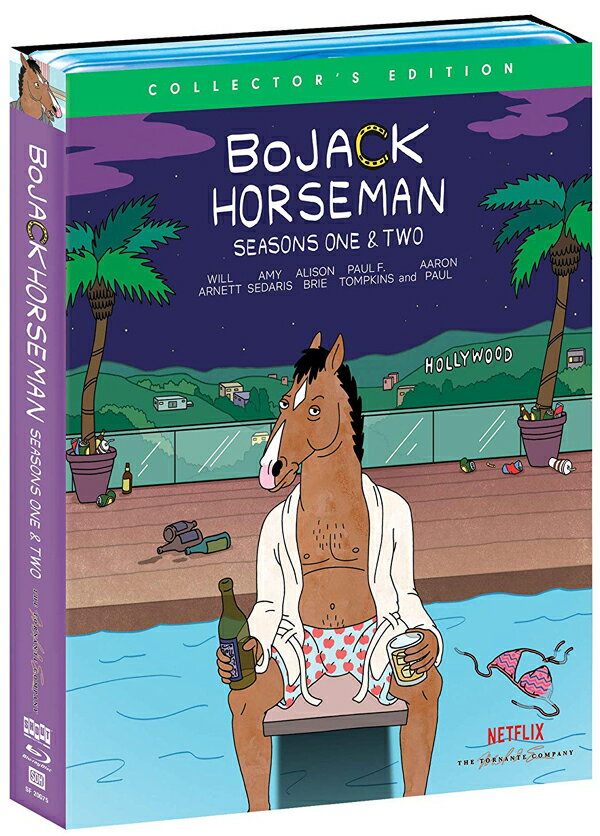 【こちらの商品はお取り寄せ商品となります。入荷の目安：1〜3週間】 ※万が一、メーカーに在庫が無い場合はキャンセルとさせて頂く場合がございます。その際はご了承くださいませ。 BoJack Horseman: Seasons One & Two [Blu-ray] ボージャック・ホースマン シーズン1&2 [ US / Cinedigm / Blu-ray ] 新品！ ※アメリカ盤ブルーレイですが、国内ブルーレイデッキで日本盤ブルーレイと同じようにご覧頂けます。 ※アメリカ盤につき日本語字幕はございません。 Netflixで人気のオリジナルアニメ『ボージャック・ホースマン』のシーズン1&2を収録した北米版ブルーレイ！！ 【仕様】 ■音声：英語 ■ディスク枚数：4枚 ■収録時間：本編600分　
