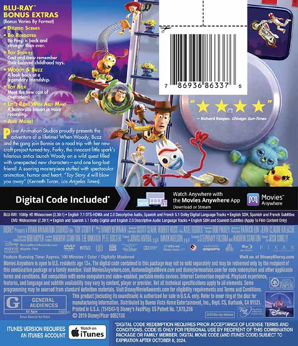 新品北米版Blu-ray！【トイ・ストーリー4】 Toy Story 4 [Blu-ray/DVD]！＜ディズニー／ピクサー＞