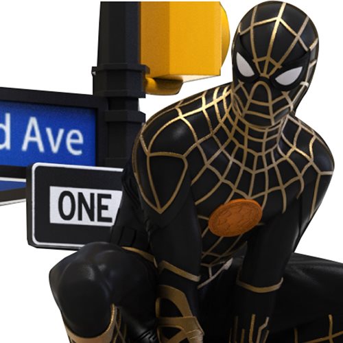 Beast Kingdom - Spider-Man No Way Home DS-102 Black & Gold Suit 6'' Statue（約15cm）＜スパイダーマン:ノー・ウェイ・ホーム＞ ビースト・キングダム