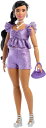 バービー Mattel - Barbie Deluxe Style with Black Hair in Metallic Purple Top & Shorts