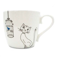 ドイツ・KONITZ(コーニッツ) Cats and Bird 猫と鳥 マグカップ猫グッズ 猫雑貨 猫マグカップ